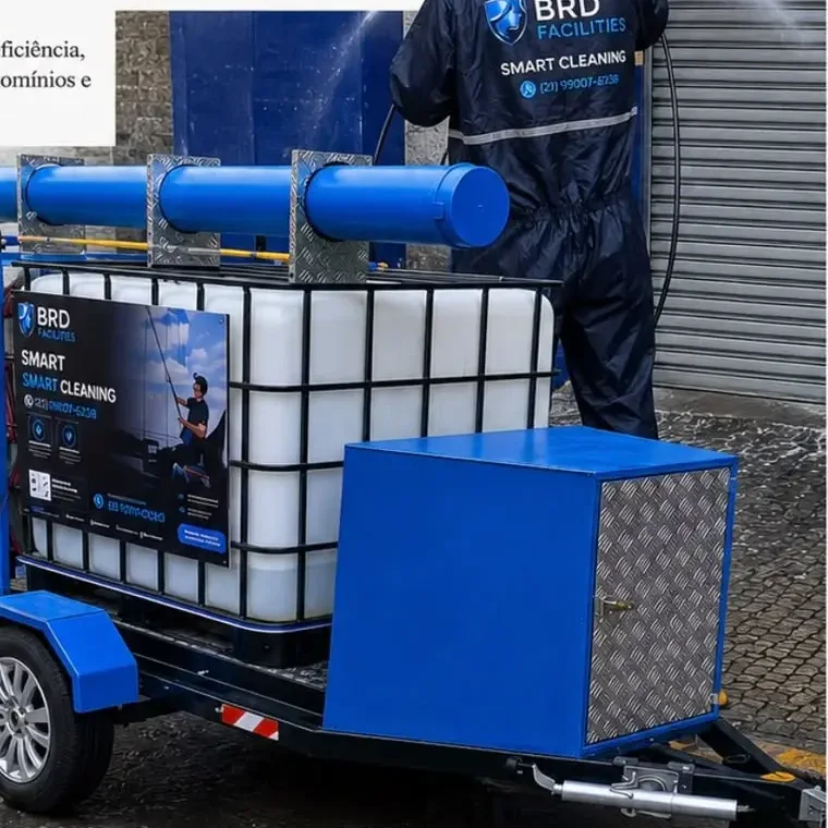 Unidade móvel BRD Smart Cleaning com reservatório, carretel e equipamentos